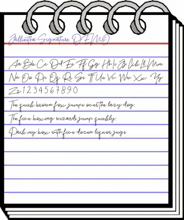 Jalliestha Signature DEMO Regular animated font preview