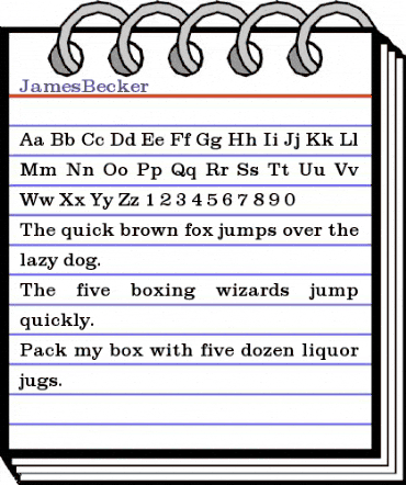 JamesBecker Regular animated font preview