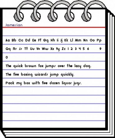 Jamesian Regular animated font preview