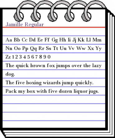 Jamille Regular animated font preview