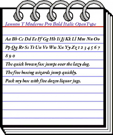 Jannon T Moderne Pro Bold Italic animated font preview Jannon T Moderne Pro Bold Italic animated font preview
