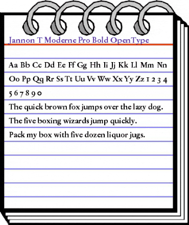 Jannon T Moderne Pro Bold animated font preview