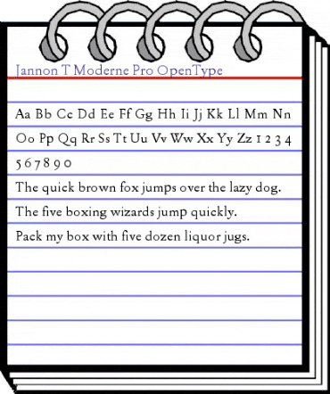 Jannon T Moderne Pro Regular animated font preview Jannon T Moderne Pro Regular animated font preview