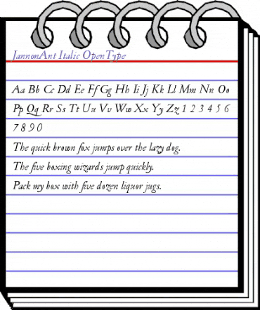 Jannon Ant Italic animated font preview Jannon Ant Italic animated font preview