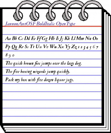 Jannon Ant OSF Bold Italic animated font preview Jannon Ant OSF Bold Italic animated font preview