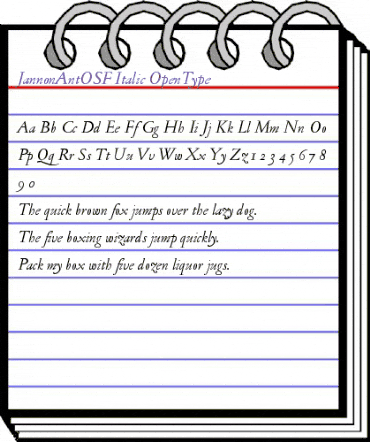 Jannon Ant OSF Italic animated font preview Jannon Ant OSF Italic animated font preview