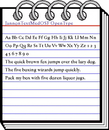 Jannon Text Med OSF Regular animated font preview Jannon Text Med OSF Regular animated font preview