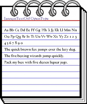 Jannon Text OSF Regular animated font preview