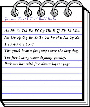 JansonText LT BoldItalic Regular animated font preview JansonText LT BoldItalic Regular animated font preview