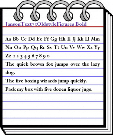 JansonText75OldstyleFigures Bold animated font preview
