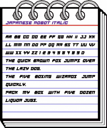 Japanese Robot Italic animated font preview Japanese Robot Italic animated font preview