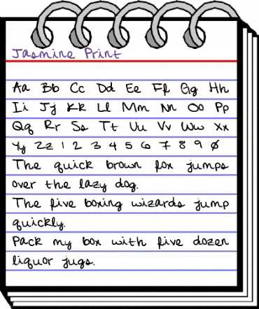 Jasmine Print Regular animated font preview Jasmine Print Regular animated font preview