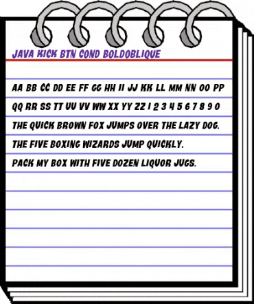 Java Kick BTN Cond BoldOblique animated font preview Java Kick BTN Cond BoldOblique animated font preview
