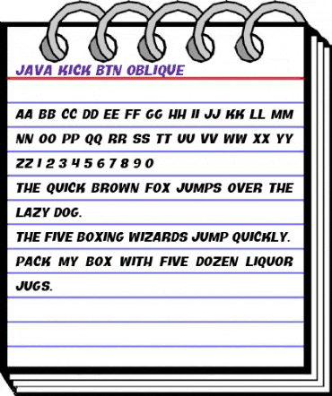 Java Kick BTN Oblique animated font preview Java Kick BTN Oblique animated font preview