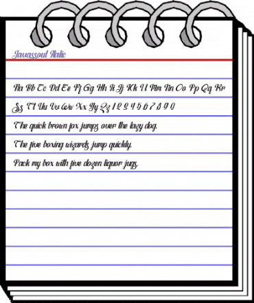 Javassoul Italic Regular animated font preview