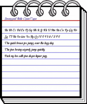 Javassoul Italic Regular animated font preview