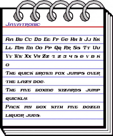 Javatronic Regular animated font preview