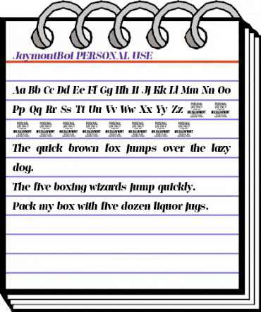 Jaymont PERSONAL Bold Italic animated font preview