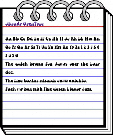 JBrady Regular animated font preview