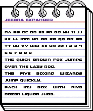 Jeebra Expanded Expanded animated font preview Jeebra Expanded Expanded animated font preview