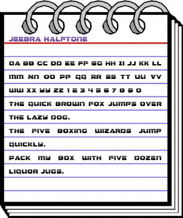 Jeebra Halftone Regular animated font preview Jeebra Halftone Regular animated font preview