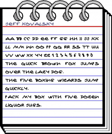 Jeff Kovalsky Regular animated font preview Jeff Kovalsky Regular animated font preview