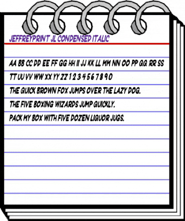 JeffreyPrint JL Condensed Italic animated font preview JeffreyPrint JL Condensed Italic animated font preview