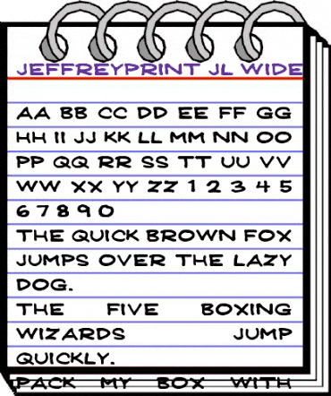 JeffreyPrint JL Wide Regular animated font preview