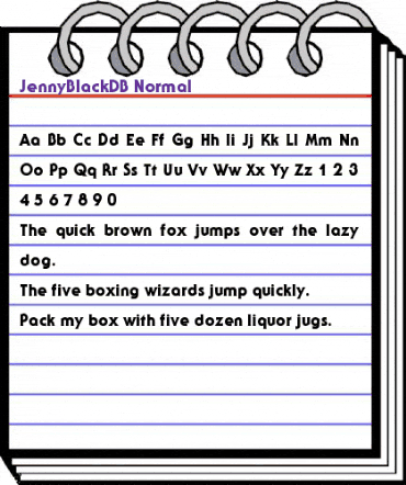 JennyBlackDB Normal animated font preview