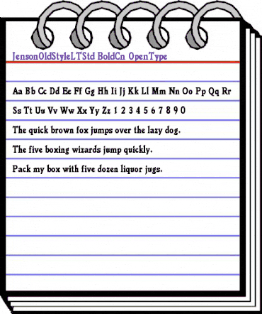 Jenson Old Style LT Std BdCn animated font preview Jenson Old Style LT Std BdCn animated font preview