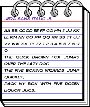 Jera Sans Italic JL Regular animated font preview
