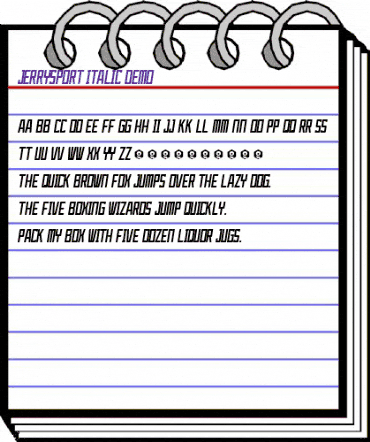 JerrySport Italic Med Italic animated font preview