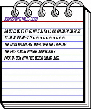 JerrySport Italic Med Italic animated font preview