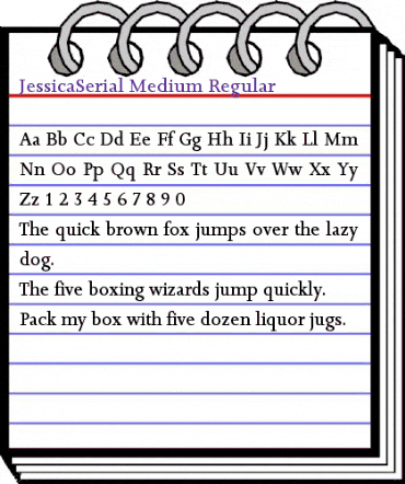 JessicaSerial-Medium Regular animated font preview