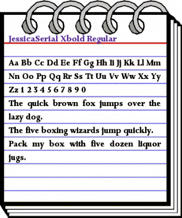 JessicaSerial-Xbold Regular animated font preview