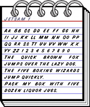Jetsam 1 Regular animated font preview