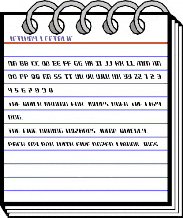 Jetway Leftalic Italic animated font preview