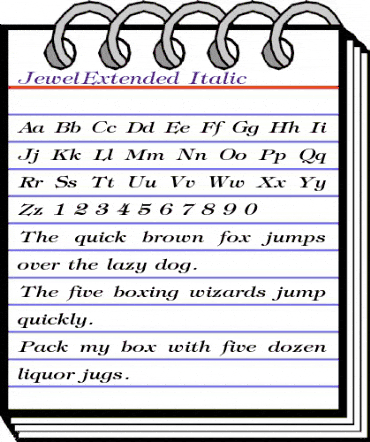 JewelExtended Italic animated font preview