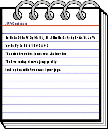 JiffyCondensed Regular animated font preview JiffyCondensed Regular animated font preview