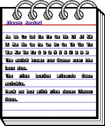 Jigger-Angled Regular animated font preview