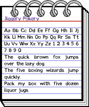 JiggeryPokery Regular animated font preview