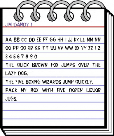 Jim Dandy 1 Regular animated font preview