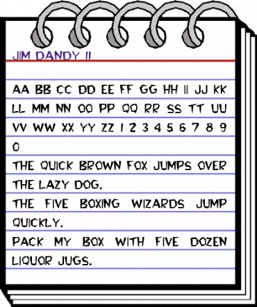 Jim Dandy 11 Regular animated font preview