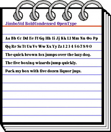 Jimbo Std Bold Condensed animated font preview