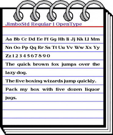 Jimbo Std Regular animated font preview