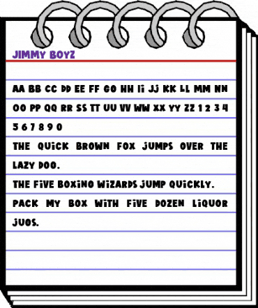 JIMMY BOYZ Regular animated font preview