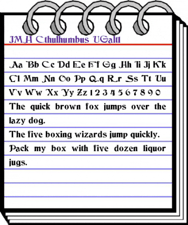 JMH Cthulhumbus UGalt1 Regular animated font preview JMH Cthulhumbus UGalt1 Regular animated font preview