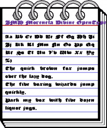 JMH Moreneta Divine Regular animated font preview