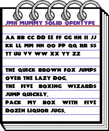 JMH Mummy Solid Regular animated font preview