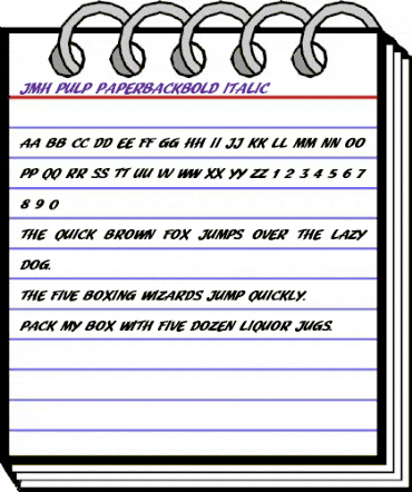 JMH Pulp Paperback Bold Italic animated font preview JMH Pulp Paperback Bold Italic animated font preview